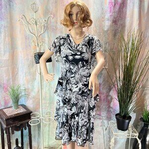 VTG📌Signature by Robbie Bee  Floral Beaded Fairy Butterfly Sleeves Dress